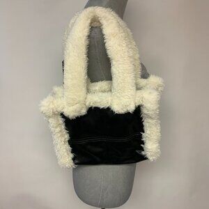No Boundaries NWT Handbag Black Faux Leather & Fur Boho